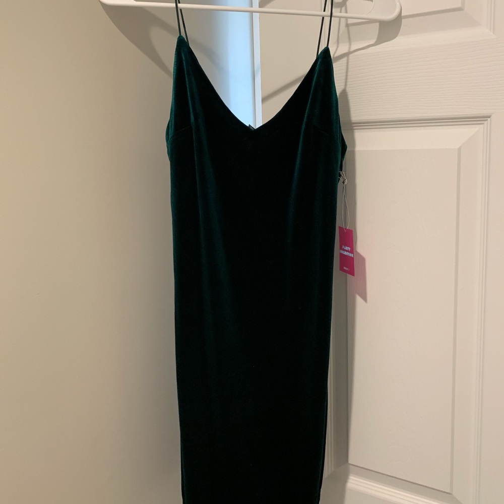 Green Velvet Mini Dress